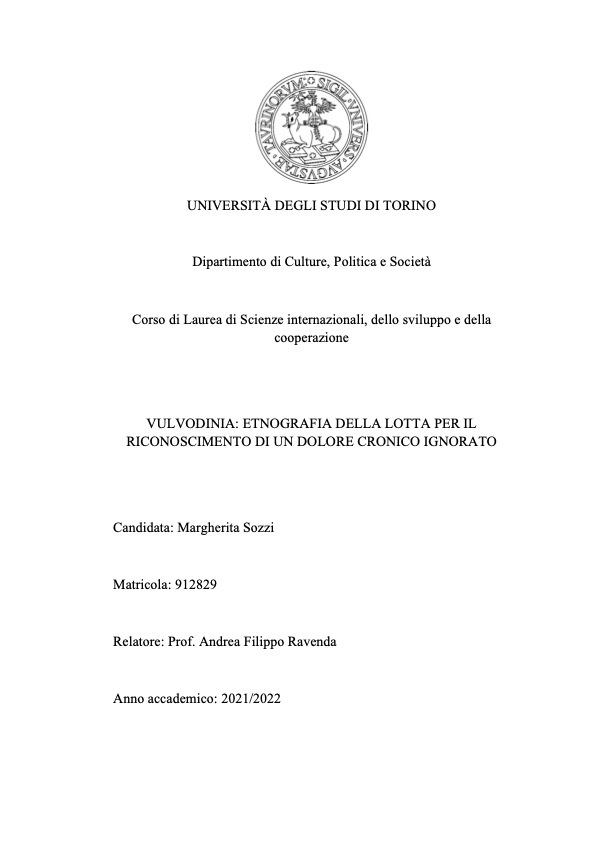 Tesi di Laurea completa di Margherita Sozzi